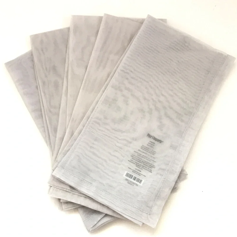 PIER 1 Napkins Silver Organza Sheer Set of 8